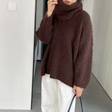 Women Winter Knitted Sweater V-neck Loose Top 1t8846
