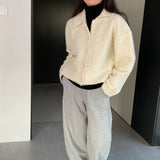 Women Cardigan Sweater Spring Sweater Cardigan Wool Loose Button Lapel Y913