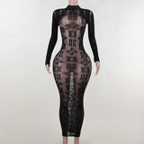 Women Dresses Sexy Long Sleeve Dress Turtleneck Dress (Csm202403)