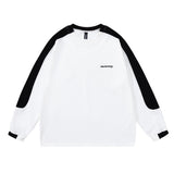 Unisex Hoodie Autumn Simplicity Style Black and White Patchwork Sweater