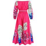 Women Date Dress Autumn Winter Retro Backless Long Sleeves Short Top A- line Long Skirt Suit