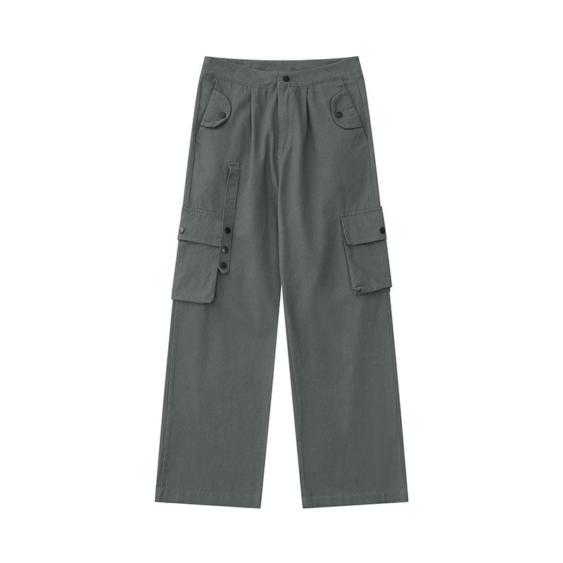 Women Sweatpants Multi-Pocket Functional Overalls Straight Casual Pants Trousers