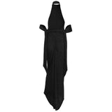 Women Dresses Sexy Backless Bright Silk Dress