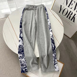 Women Sweatpants Spring and Autumn Casual Trousers Loose Wide Leg Pants