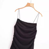 Women Dresses Summer Square Neck Sheath Slim Strap Dress (Xds0414)