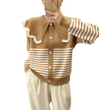 Women Knitwear Spring and Autumn Stripes Sweaters Cardigan