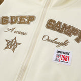 Women Jacket Letter Embroidered Coat Stand Collar Short Casual Zipper Cardigan Top