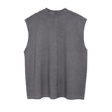 Men Vest Vintage Punk & Rock round Neck Sleeveless Vest