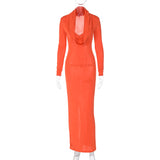 Women Dresses Winter Slim-Fit Hood Long Sleeve Dress