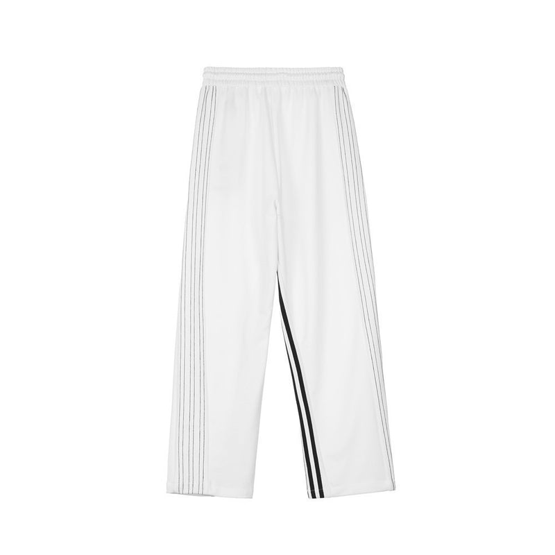 Men Sweatpants Side Striped Casual Pants Loose Straight Trousers