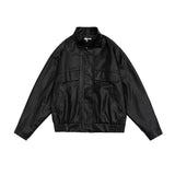 Unisex Hoodie Autumn Vintage Leather Jacket