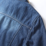 Women Jacket Fall and Winter Lapels Loose Long Sleeve Denim Shirt