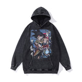 Men Hoodie Retro Anime Cartoon Hooded Sweatshirt Hiphop