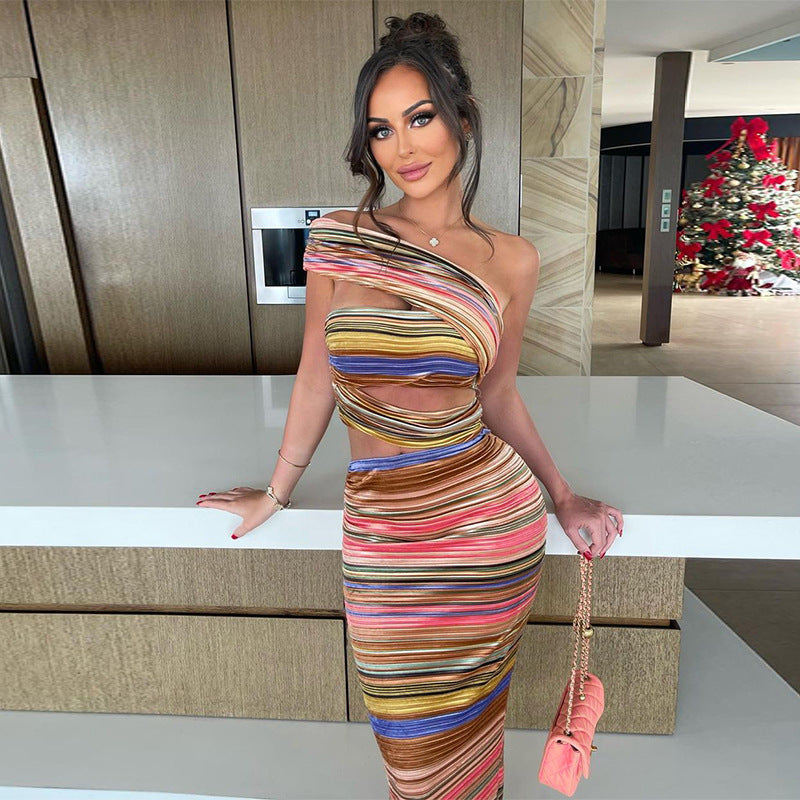 Women Dresses Spring Summer Slim-Fit Hollow Backless Split Dress