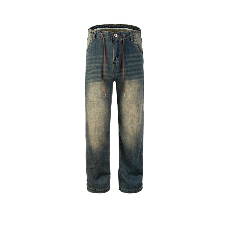MIJKO Men's Vintage Pants MIJKO Men's Clothing Women's Washing Water Old Trousers Jeans