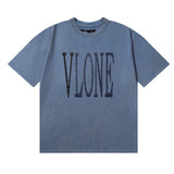 Vlone T Shirt Spring Summer Pattern Crew Neck Pullover Short Sleeve