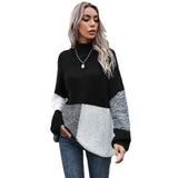 Women Knitted Sweater Autumn Loose High Collar