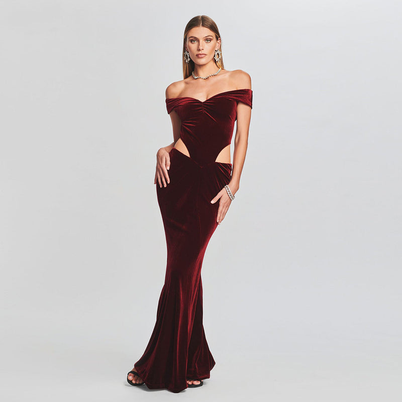 Women Dresses Sexy Velvet Dress Long Dress (Zns0409)