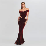 Women Dresses Sexy Velvet Dress Long Dress (Zns0409)
