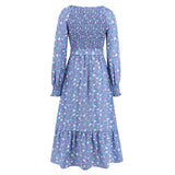 Women Date Dress V-neck Floral Skirt Dress