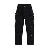 Men Sweatpants Solid Color Multi-Pocket Cargo Pants Men Casual Sports Trousers