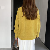 Women Winter Knitted Sweater Loose Sweater Autumn and Winter Loose-Fitting Long Sleeve Sweater 6t3602
