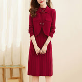 Women Knitwear Autumn and Winter Two-Piece Suit Knitwear Dress