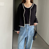 Women Knitted Two-Piece Set Autumn Knitted Two-Piece Short Top Suit X3012