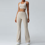 Women Yoga Set Horn Yoga Pants Sports Workout Clothes