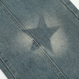 Women Pants Five-Pointed Star Straight Jeans Wide Leg Trousers