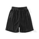 Men Shorts Vintage Waffle Frill Men Summer Casual Shorts