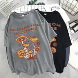 Retro Trippy Mushroom Cute T Shirts O-neck Casual Summer