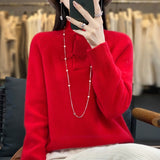 Women Knitwear Spring and Autumn Turtleneck Sweater Loose Sweater