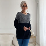 Women Knitted Sweater Long Sleeve Contrast Color Bottoming Sweater Slim Fit Autumn and Winter