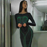 Women Dresses Winter Backless Slim Fit round-Neck Long-Sleeved Dress