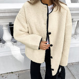 Women Trench Coat Polar Fleece Jacket Autumn and Winter Loose
