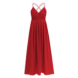 Women Date Dress Summer Slim Fit Lace Lace Spaghetti-Strap Dress