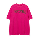 Men T Shirt Graffiti Washed and Worn Short Sleeve T-shirt