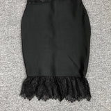 Women Evening Dress Fall/Winter Sexy Lace Cutout Slim Fit Bandage One-Piece Dress