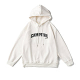 Unisex Winter Cotton Coat Winter Letter Printed Warm Top Hooded Sweater