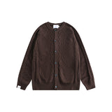 Unisex Winter Cotton Coat Twist round Neck Knitted Sweater Vintage Cardigan Sweater