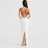 Women Dresses Sexy Backless Hollow Split Dress