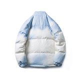 Unisex Winter Cotton Coat Cloud Print Stand-up Collar down Jacket down Jacket