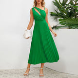 Women Date Dress Summer Slim-Fit Pleated Skirt