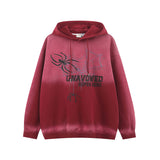 Men Hoodie Autumn and Winter Spider Print Gradient Hooded Sweater