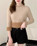 Women Knitted Pullover Autumn and Winter Knitted Slim Short Sweater
