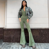 Women Jumpsuit Winter Zipper Sports Yoga Jumpsuit