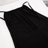 Corset Dress Slip Dress round Neck Sexy Backless Loose Satin Wrinkle Dress