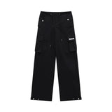 Men Sweatpants Multi-Pocket Workwear Casual Pants Men's Spring and Summer Straight Wide-Leg Pants Trousers