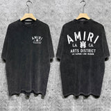 Amiri T-shirt Washed and Worn Retro Short Sleeve T-shirt